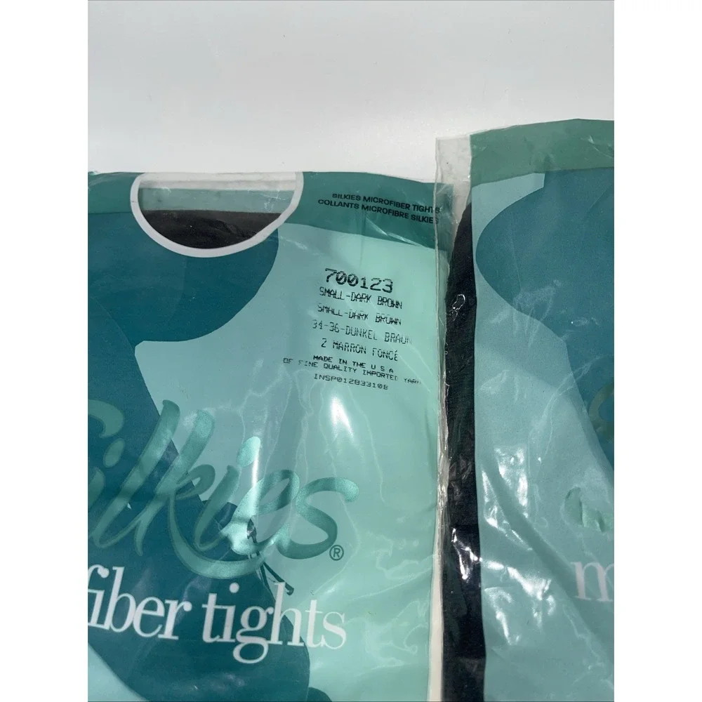 Silkies Microfiber Tights-LOT OF 2 ~‎ Small  Control Top Super Soft Opaque Legs